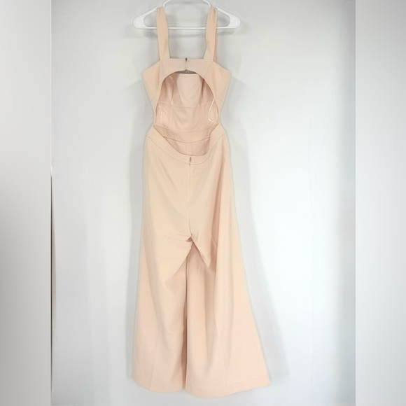 Reiss Dion Wide-Leg Cut-Out Waist Trouser Pant Jumpsuit, Pale Pink, Size 6, NWOT - Picture 7 of 15